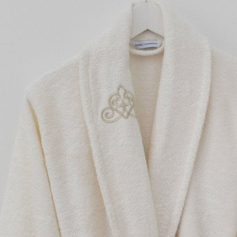 Nakışlı Bayan Bornoz M - Ekru