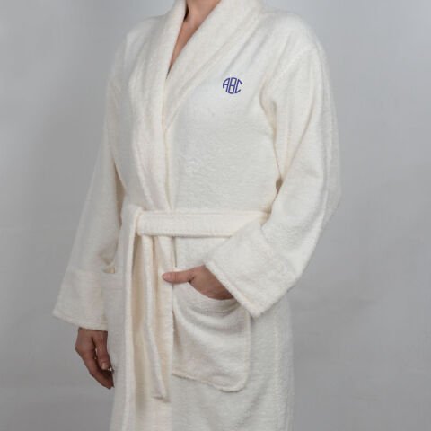 Kişiye Özel Basic Bornoz S - Ekru