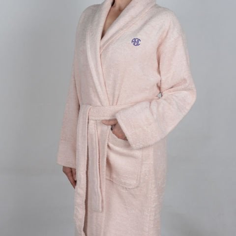 Kişiye Özel Basic Bornoz S - Pudra