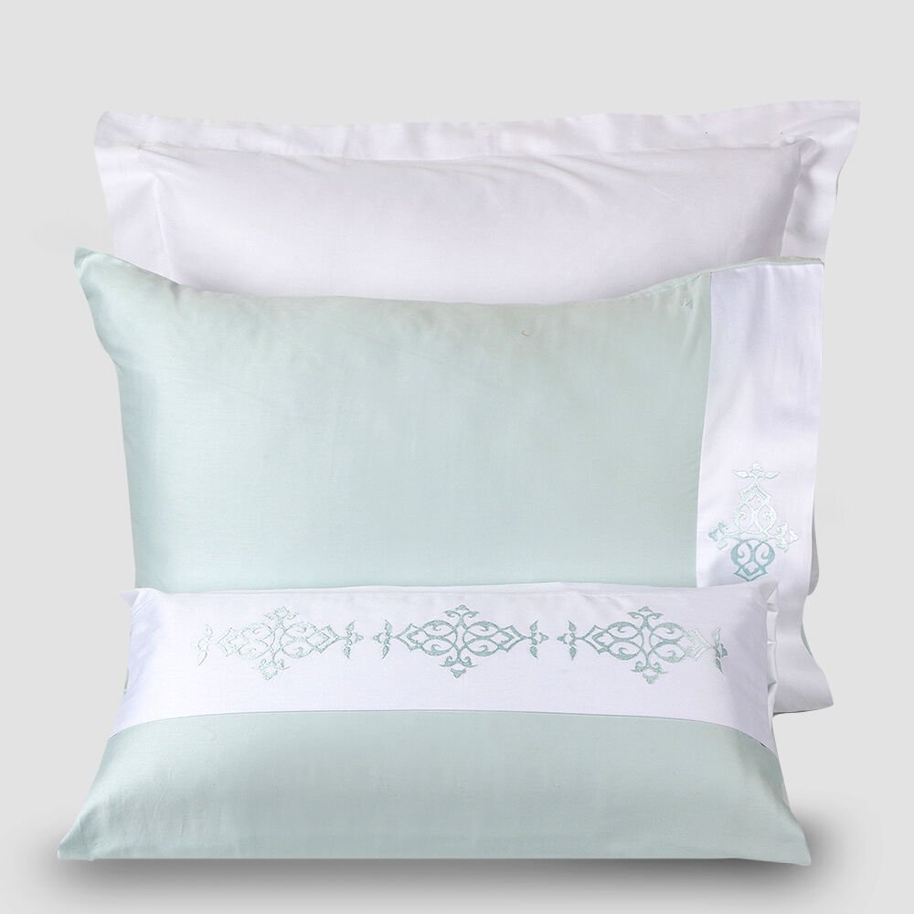 Figure Nakış Nevresim Takımı Mint - King Size - Düz Çarşaf