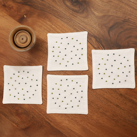 Spots Keten Bardak Altlığı