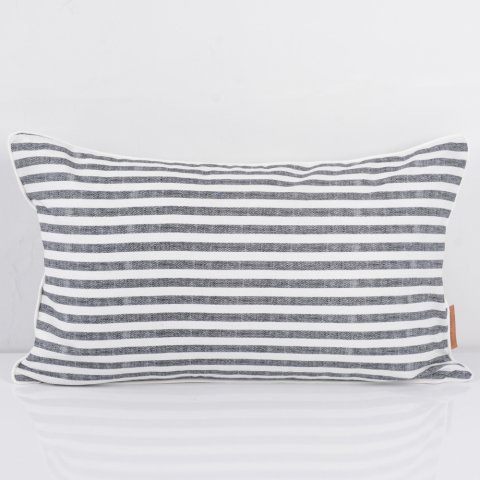 Linen Stripes Kırlent Antrasit - 40x60