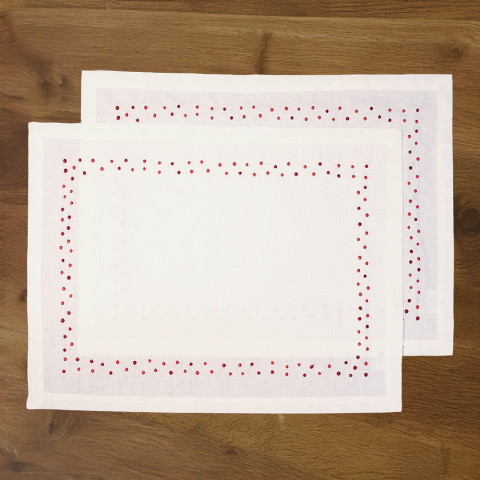 Spots Keten Amerikan Servisi Kırmızı - 35x50*2