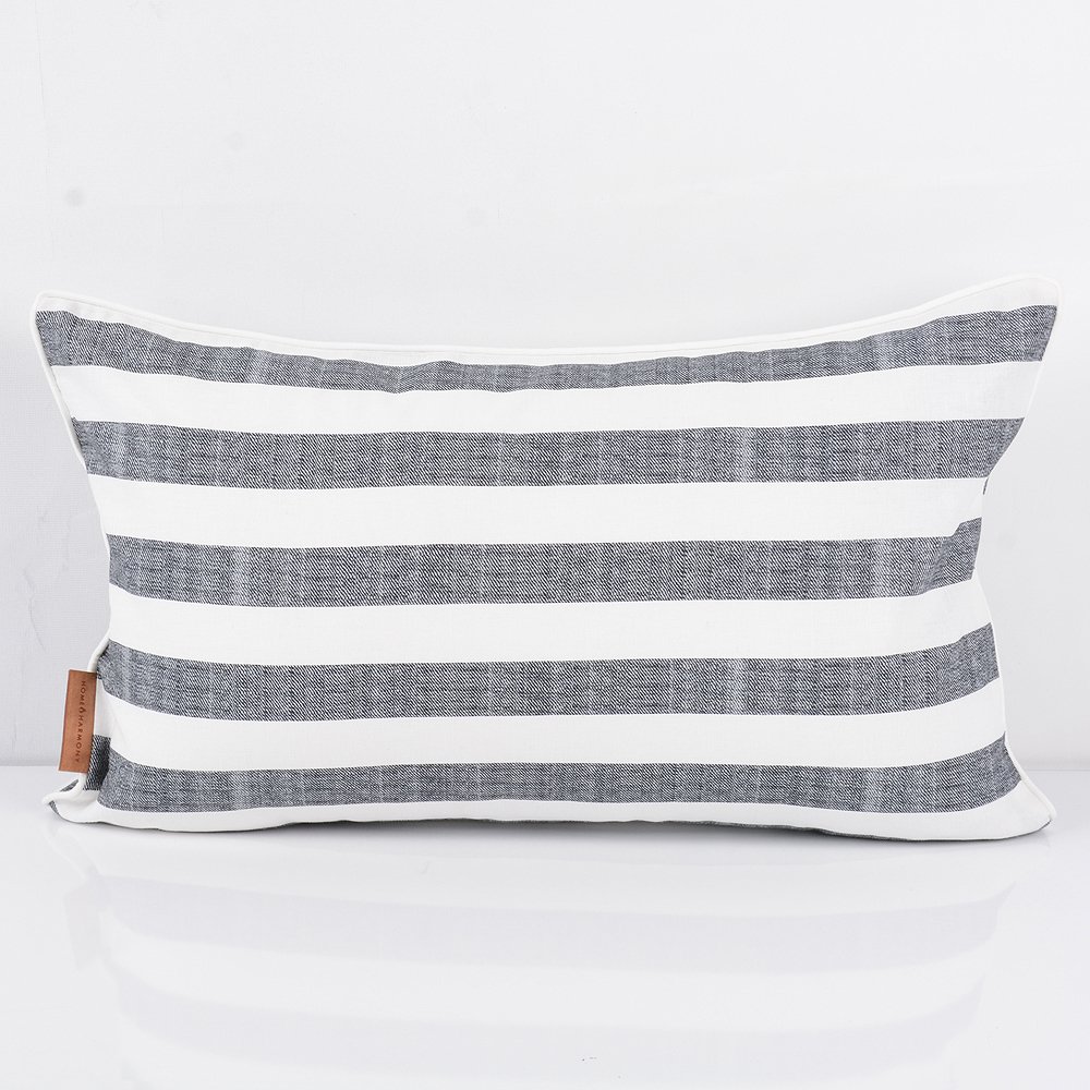 Linen Stripes Kırlent Antrasit - 30x50