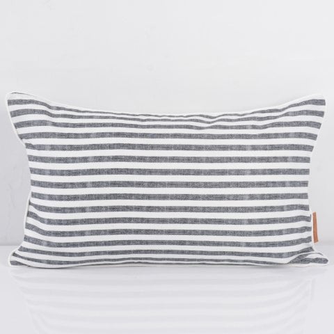 Linen Stripes Kırlent Antrasit - 30x50