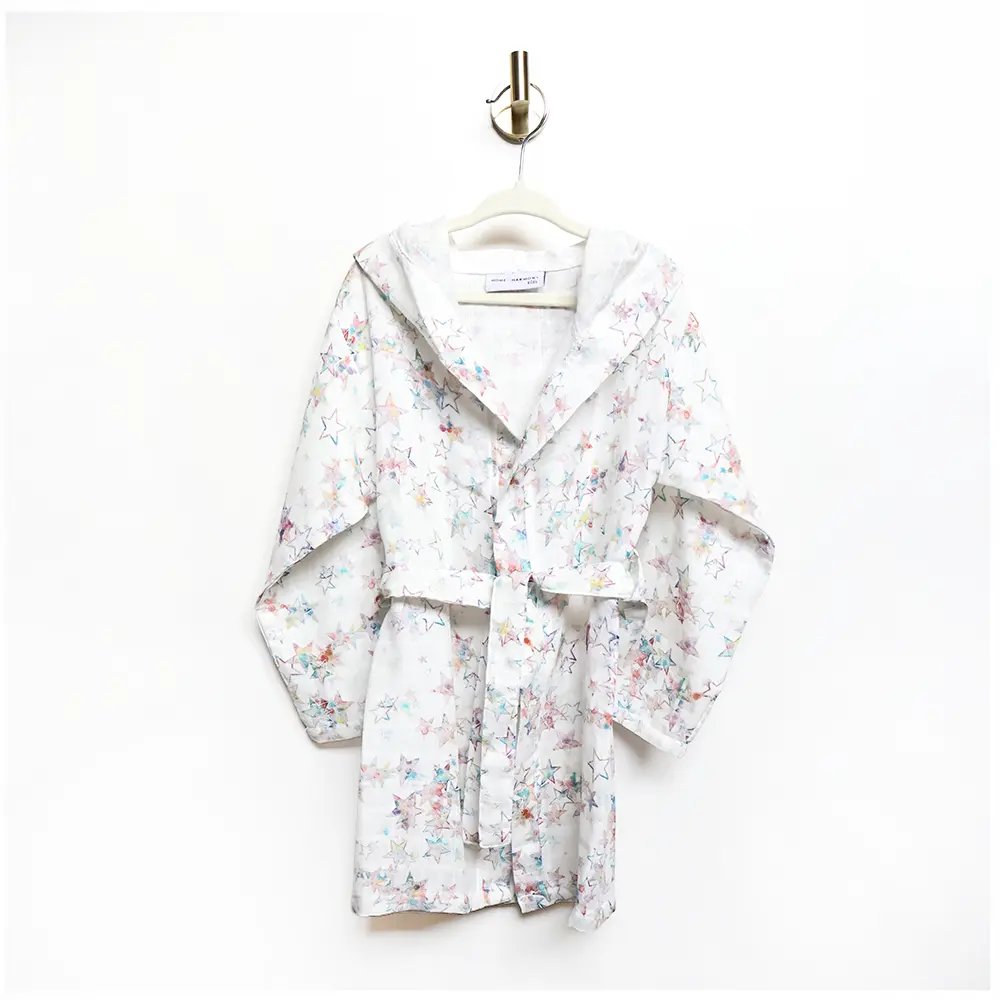 Colorful Stars Müslin Çocuk Bornoz