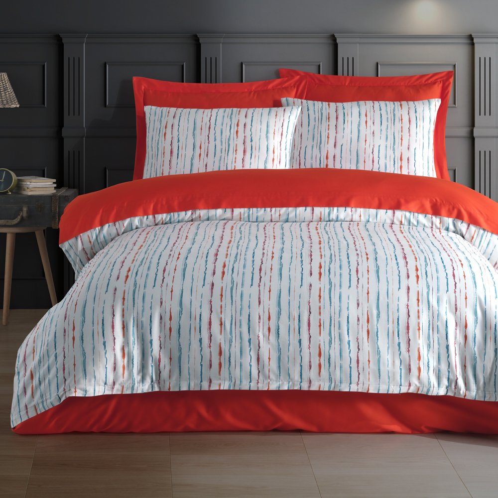 %100 Pamuk Saten Sofia Nevresim Takımı Orijinal - Çift Kişilik - Düz Çarşaf