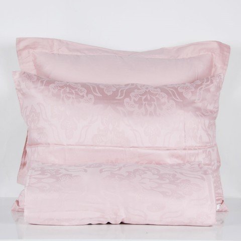 %100 Pamuk Saten Modal Jakar  Nevresim Takımı Pudra - Çift Kişilik - Fitted Çarşaf