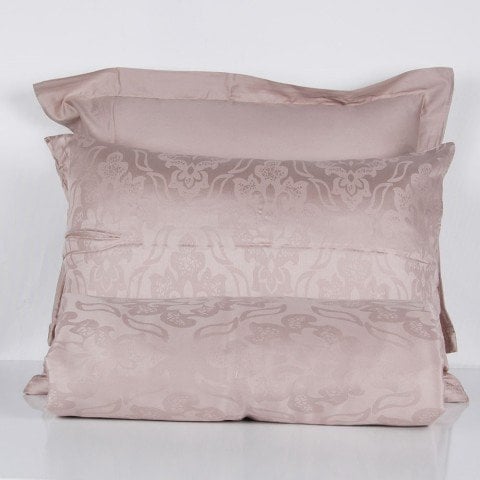 %100 Pamuk Saten Modal Jakar  Nevresim Takımı Bej - Çift Kişilik - Fitted Çarşaf