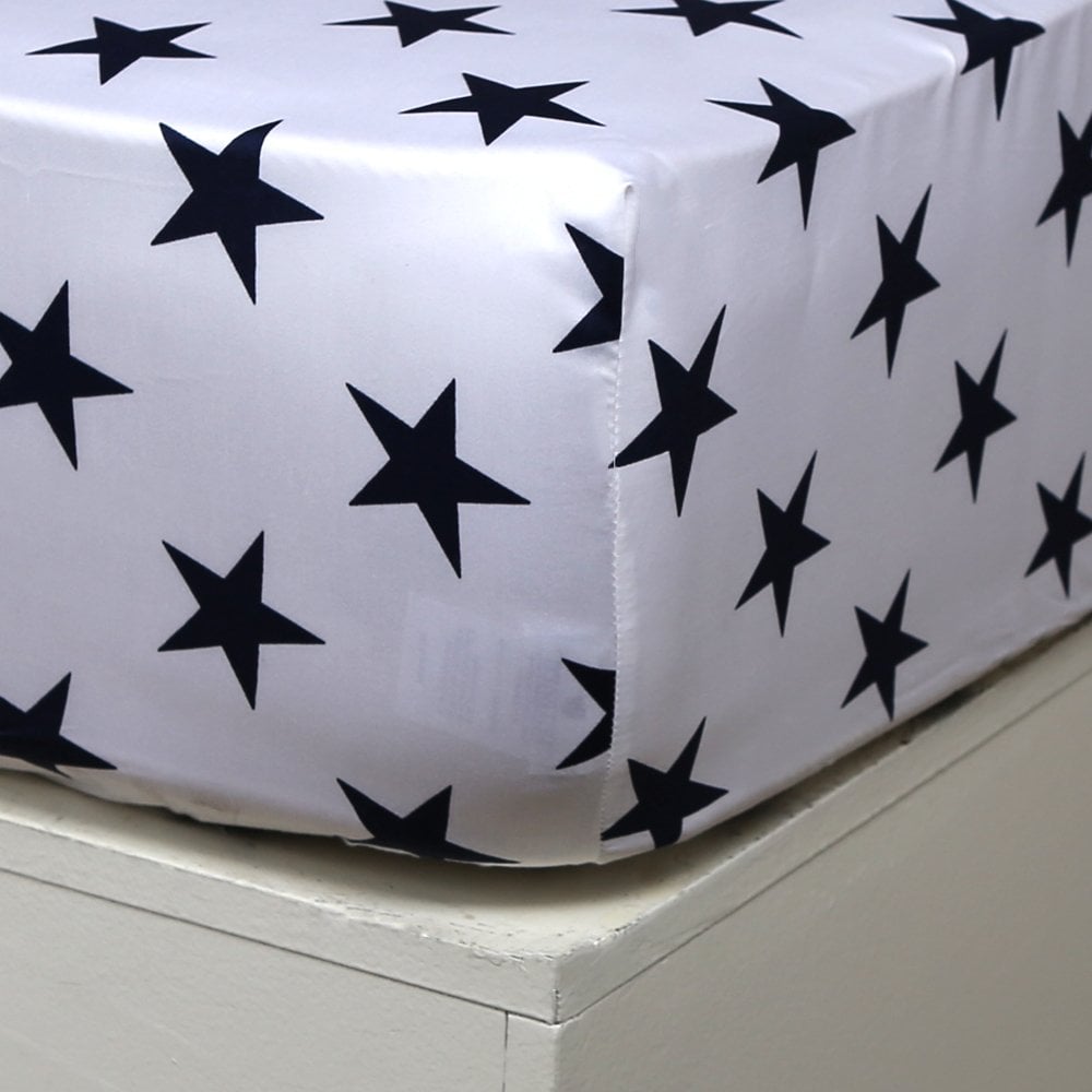 Star Çift Kişilik Fitted + Yst Beyaz-Lacivert - Tek Kişilik