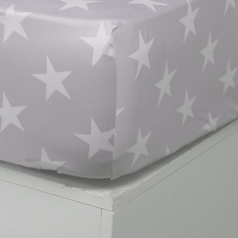 Star Çift Kişilik Fitted + Yst Gümüş-Beyaz - Çift Kişilik