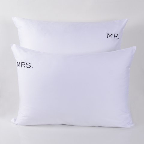 MR. MRS. Nakışlı Yastık Kılıfı