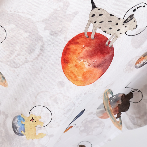 Galaxy Dog Muslin Çocuk Panco Beyaz - 1-3