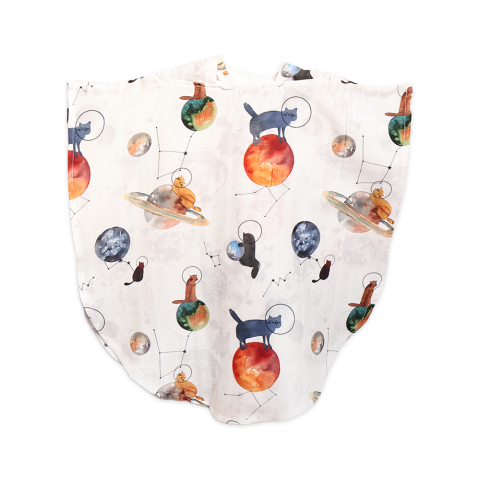 Galaxy Cat Muslin Çocuk Panco Beyaz - 1-3