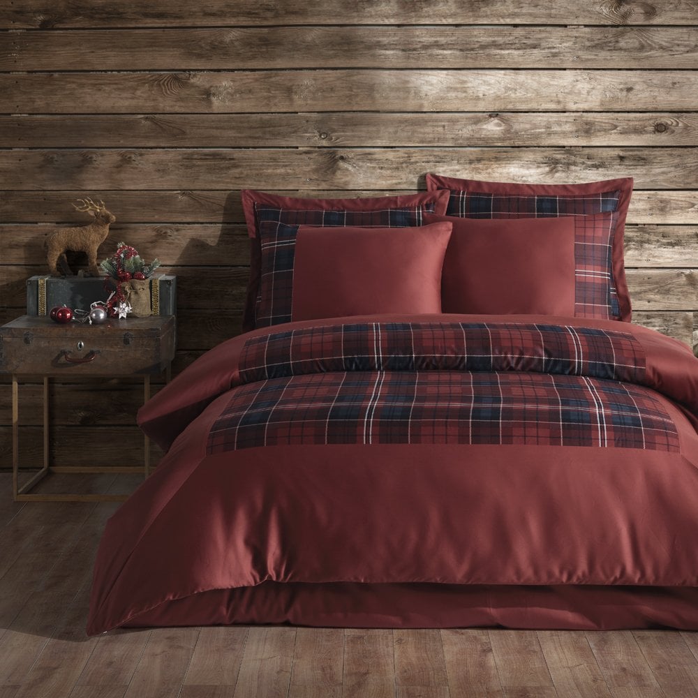 %100 Pamuk Saten New Morris Nevresim Takımı Lacivert - King Size - Düz Çarşaf