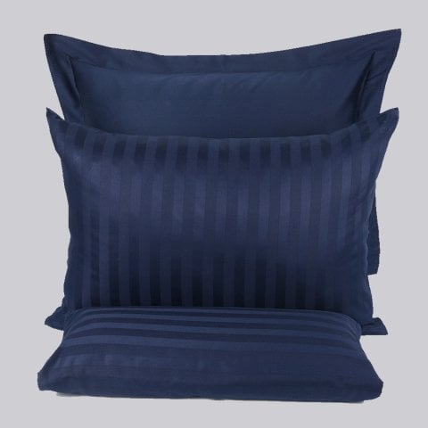 %100 Pamuk Saten Çizgili Saten  Nevresim Takımı