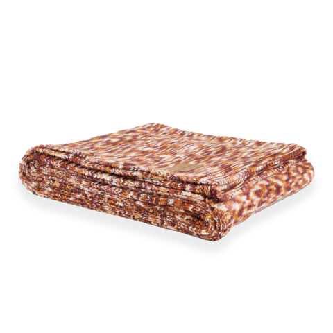 Turuncu akrilik koltuk şalı 130x180 cm çift taraflı özel örgü ekstra yumuşak battaniye