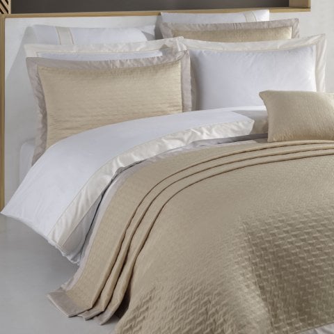 Ekru King Size Fitted Çarşaf Seti 220x240 Nevresim ve Yastık Kılıflı Ev Tekstili