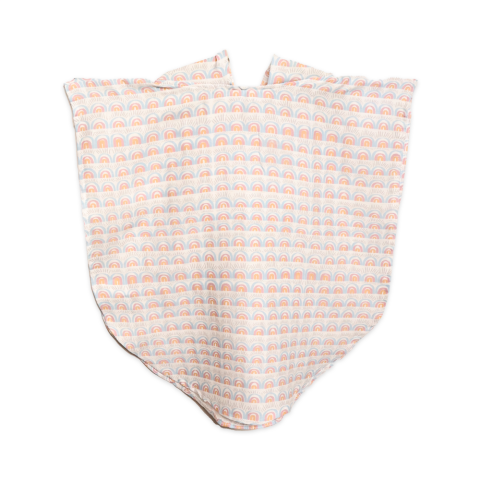 Rainbow Muslin Çocuk Panço Organik Çift Kat Dijital Baskılı Renkli Müslin