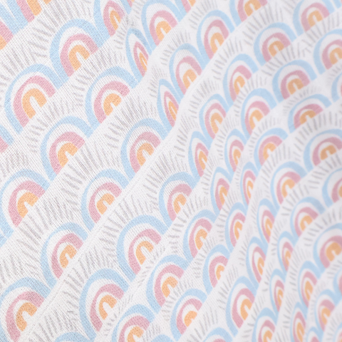 Rainbow Muslin Çocuk Panço Organik Çift Kat Dijital Baskılı Renkli Müslin