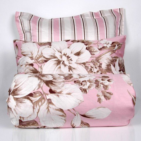 %100 Pamuk Saten Denise  Nevresim Takımı Pembe - Tek Kişilik - Düz Çarşaf