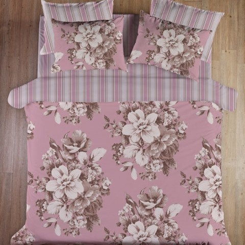 Pembe Tek Kişilik Fitted Çarşaf Seti 90x200 Nevresim Yastık Kılıfı Ev Tekstili