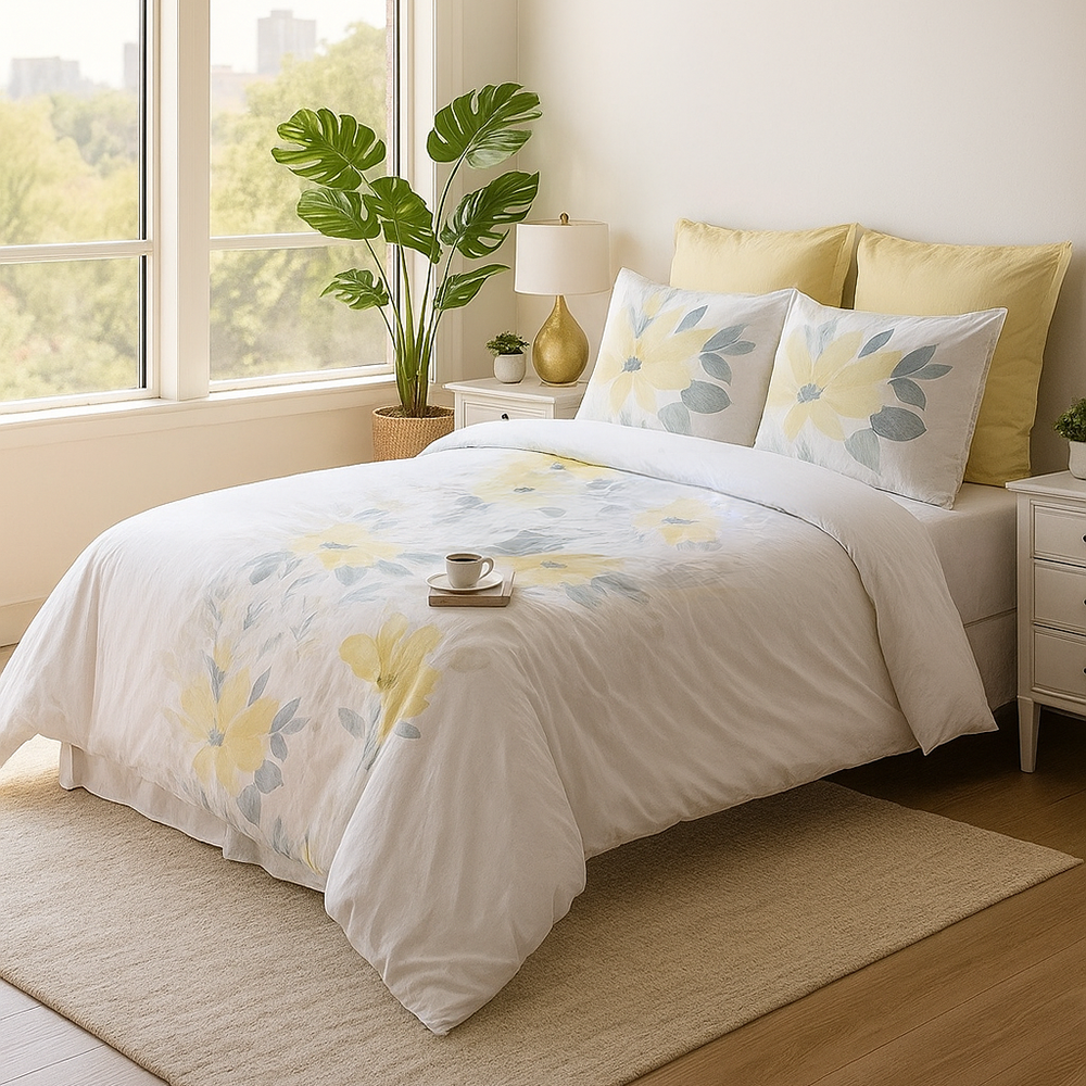 %100 Pamuk Saten Lotus  Nevresim Takımı