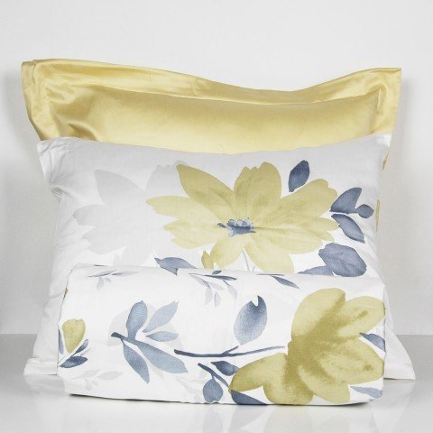 %100 Pamuk Saten Lotus  Nevresim Takımı Lime - Tek Kişilik - Düz Çarşaf