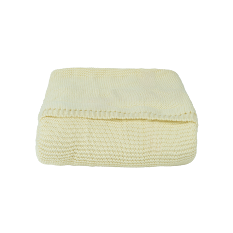 Bebek Pamuklu Örgü Battaniye Ekru