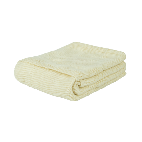 Bebek Pamuklu Örgü Battaniye Ekru