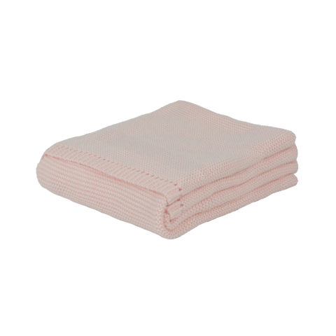 Bebek Pamuklu Örgü Battaniye Açık Pembe