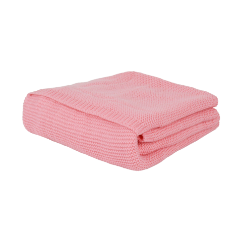 Bebek Pamuklu Örgü Battaniye Pembe