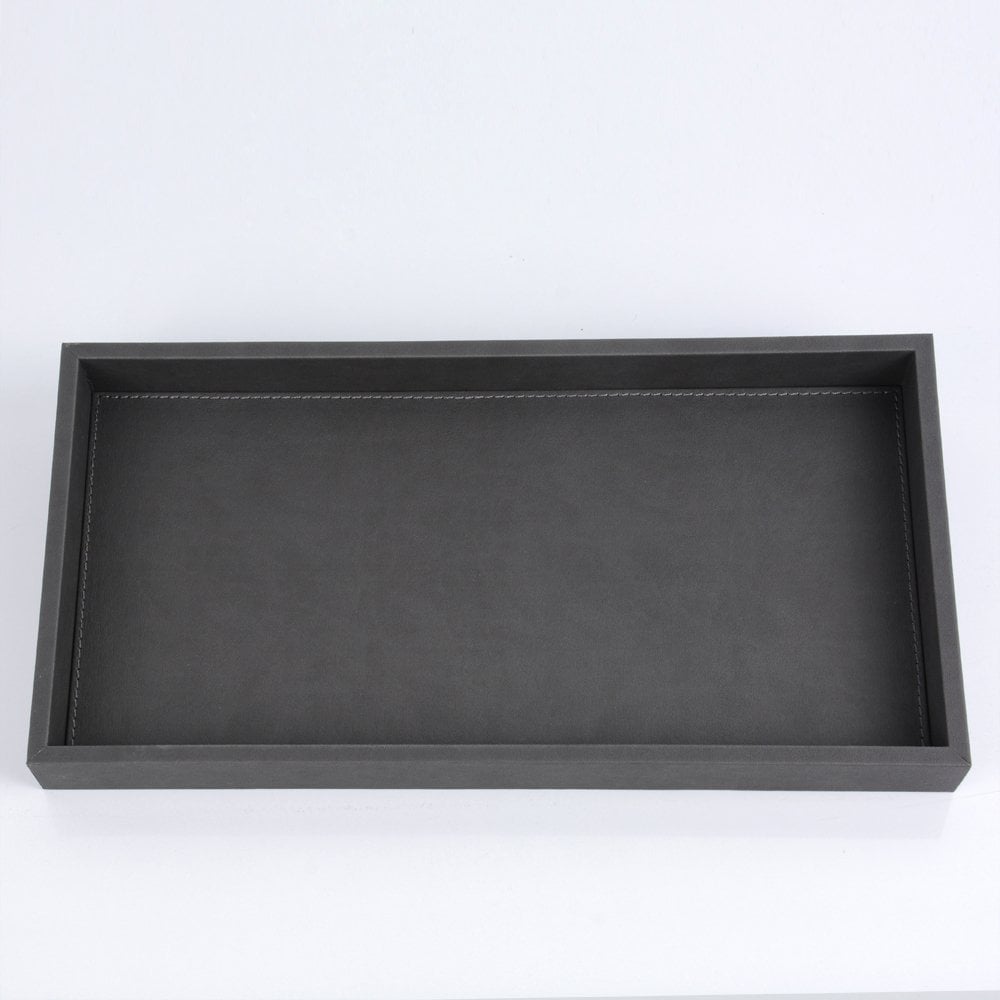 Colorblock Deri Tepsi Dekoratif Aksesuar Ev ve Ofis Organizasyon