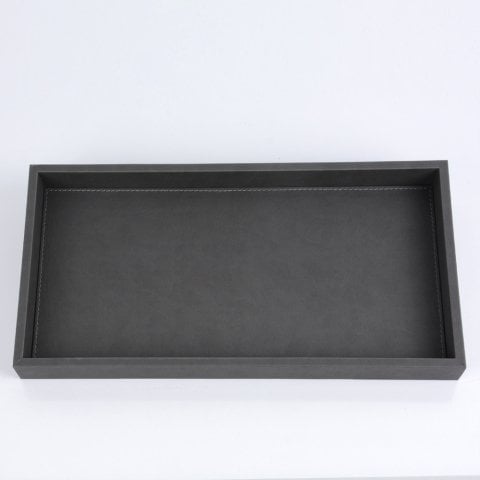 Colorblock Deri Tepsi Dekoratif Aksesuar Ev ve Ofis Organizasyon