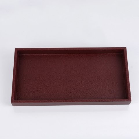 Colorblock Deri Tepsi Bordo - Orta