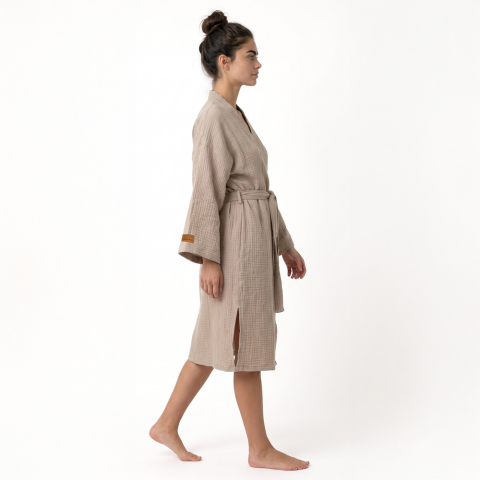 Kimono Müslin Bornoz Bej