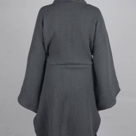 Kimono Müslin Bornoz Antrasit