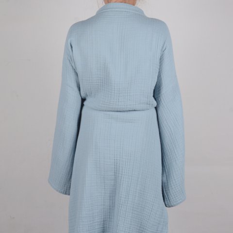 Kimono Müslin Bornoz Mavi