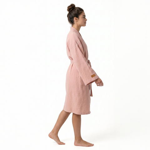 Kimono Müslin Bornoz Pembe