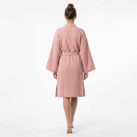 Kimono Müslin Bornoz Pembe
