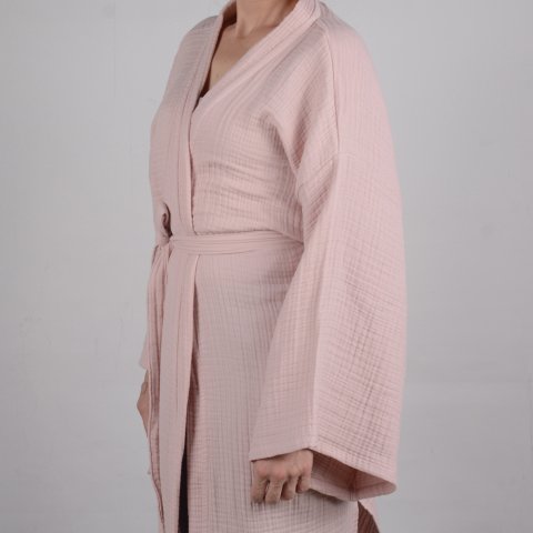 Kimono Müslin Bornoz Pembe