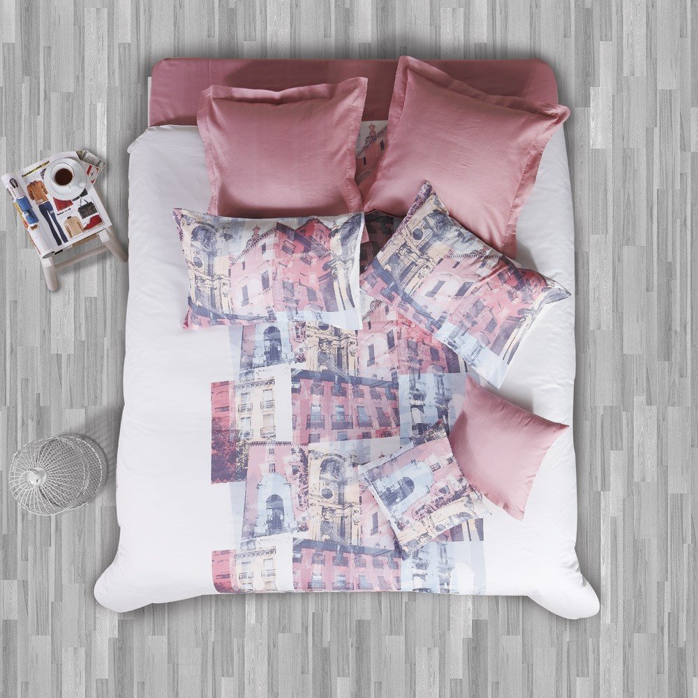 %100 Pamuk Saten Venice  Nevresim Takımı Pembe - Tek Kişilik - Düz Çarşaf