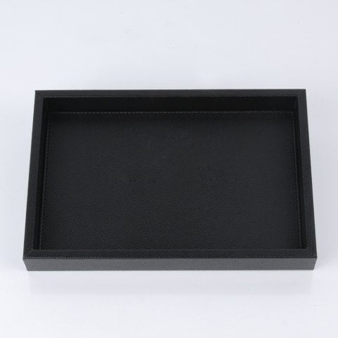 Colorblock Deri Tepsi Siyah - Orta