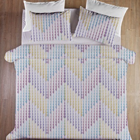 %100 Pamuk Saten Perle  Nevresim Takımı Ivory - Tek Kişilik - Düz Çarşaf