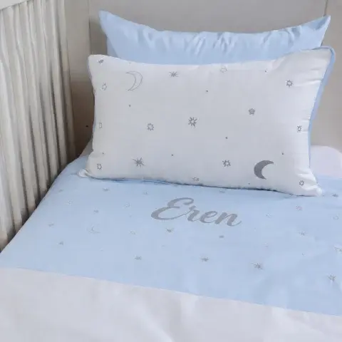 Baby Star Kişiye Özel Nakışlı Nevresim Takımı Gri