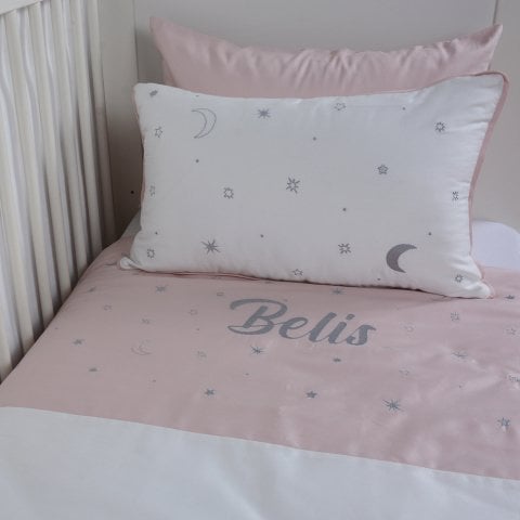 Baby Star Kişiye Özel Nakışlı Nevresim Takımı Pembe