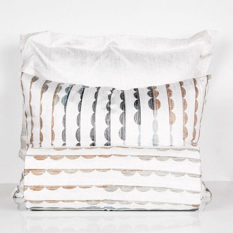 %100 Pamuk Saten Perle  Nevresim Takımı Açık Gri - Tek Kişilik - Fitted Çarşaf