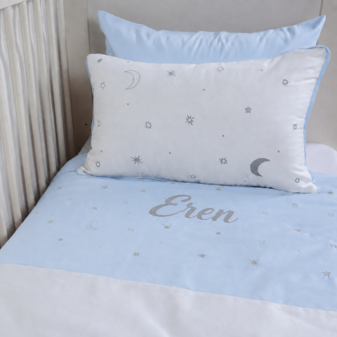 Baby Star Kişiye Özel Nakışlı Nevresim Takımı Mavi