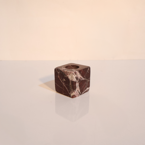 Doğal mermer küp tealight mumluk dekoratif aksesuar