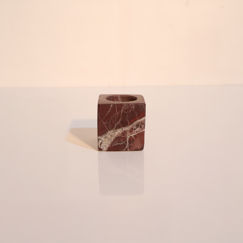 Doğal mermer küp tealight mumluk dekoratif aksesuar